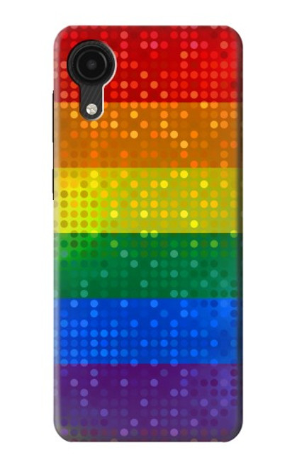 W2683 Rainbow LGBT Pride Flag Hülle Schutzhülle Taschen und Leder Flip für Samsung Galaxy A03 Core