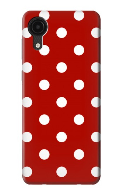 W2951 Red Polka Dots Hülle Schutzhülle Taschen und Leder Flip für Samsung Galaxy A03 Core