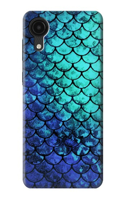 W3047 Green Mermaid Fish Scale Hülle Schutzhülle Taschen und Leder Flip für Samsung Galaxy A03 Core