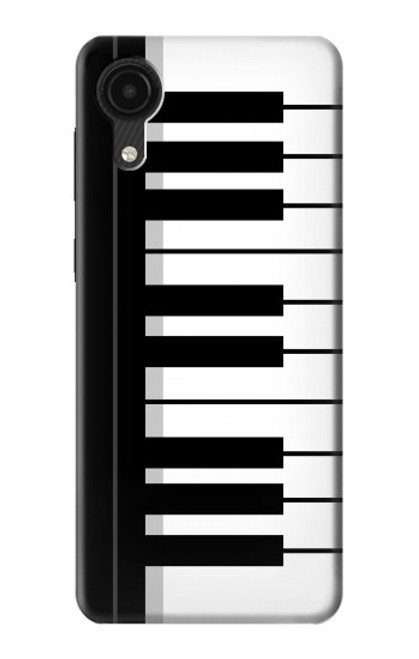 W3078 Black and White Piano Keyboard Hülle Schutzhülle Taschen und Leder Flip für Samsung Galaxy A03 Core