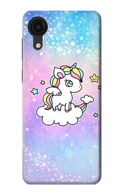 W3256 Cute Unicorn Cartoon Hülle Schutzhülle Taschen und Leder Flip für Samsung Galaxy A03 Core