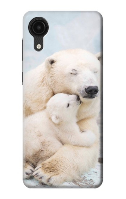 W3373 Polar Bear Hug Family Hülle Schutzhülle Taschen und Leder Flip für Samsung Galaxy A03 Core