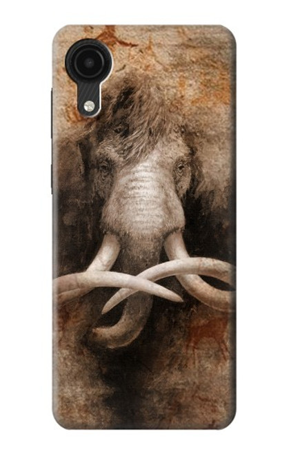 W3427 Mammoth Ancient Cave Art Hülle Schutzhülle Taschen und Leder Flip für Samsung Galaxy A03 Core