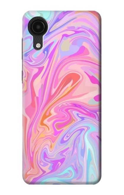 W3444 Digital Art Colorful Liquid Hülle Schutzhülle Taschen und Leder Flip für Samsung Galaxy A03 Core