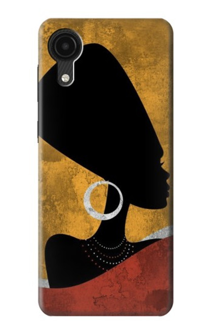 W3453 African Queen Nefertiti Silhouette Hülle Schutzhülle Taschen und Leder Flip für Samsung Galaxy A03 Core