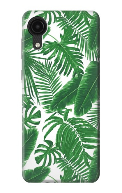 W3457 Paper Palm Monstera Hülle Schutzhülle Taschen und Leder Flip für Samsung Galaxy A03 Core