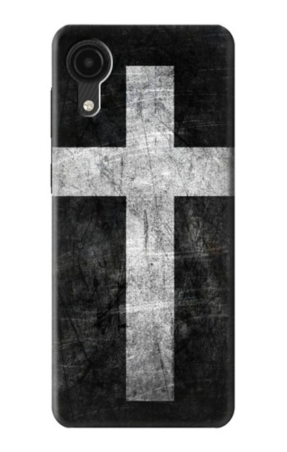 W3491 Christian Cross Hülle Schutzhülle Taschen und Leder Flip für Samsung Galaxy A03 Core