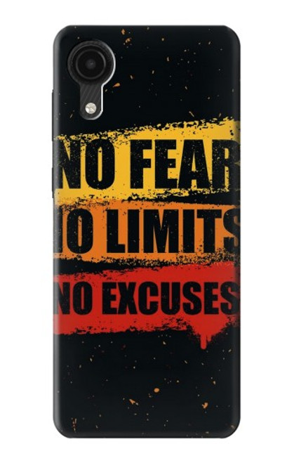 W3492 No Fear Limits Excuses Hülle Schutzhülle Taschen und Leder Flip für Samsung Galaxy A03 Core