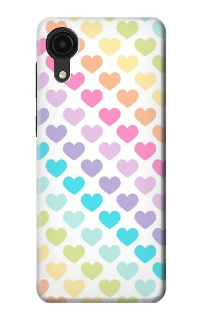 W3499 Colorful Heart Pattern Hülle Schutzhülle Taschen und Leder Flip für Samsung Galaxy A03 Core