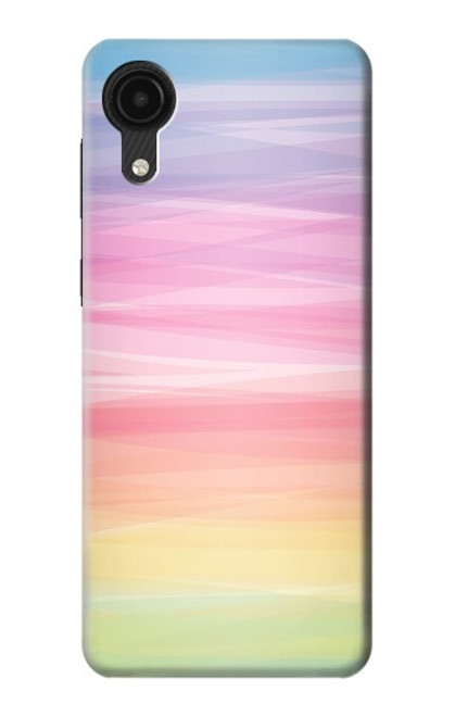 W3507 Colorful Rainbow Pastel Hülle Schutzhülle Taschen und Leder Flip für Samsung Galaxy A03 Core