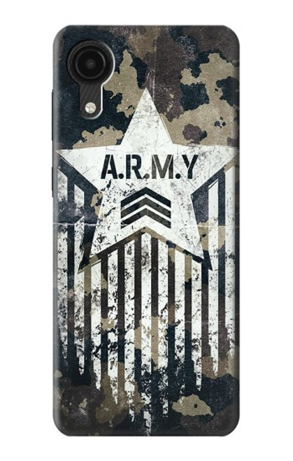 W3666 Army Camo Camouflage Hülle Schutzhülle Taschen und Leder Flip für Samsung Galaxy A03 Core