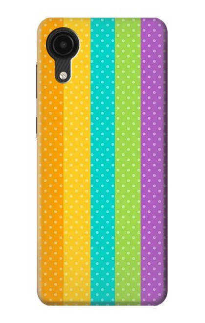 W3678 Colorful Rainbow Vertical Hülle Schutzhülle Taschen und Leder Flip für Samsung Galaxy A03 Core