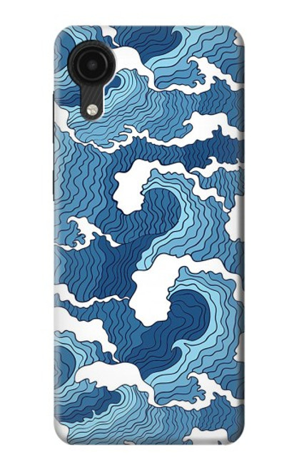 W3751 Wave Pattern Hülle Schutzhülle Taschen und Leder Flip für Samsung Galaxy A03 Core