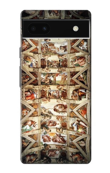 W0177 Michelangelo Chapel ceiling Hülle Schutzhülle Taschen und Leder Flip für Google Pixel 6a