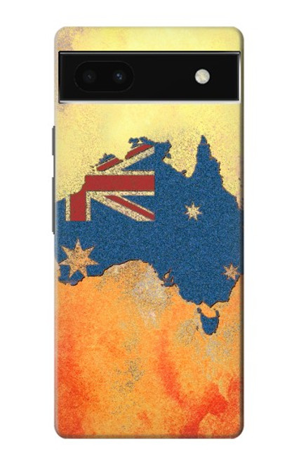 W2494 Australia Flag Map Rock Texture Hülle Schutzhülle Taschen und Leder Flip für Google Pixel 6a