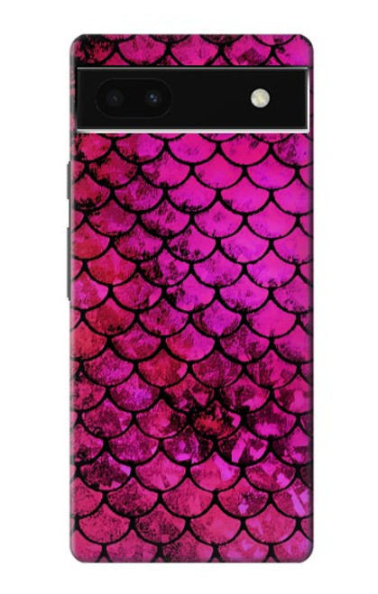 W3051 Pink Mermaid Fish Scale Hülle Schutzhülle Taschen und Leder Flip für Google Pixel 6a