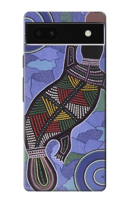 W3387 Platypus Australian Aboriginal Art Hülle Schutzhülle Taschen und Leder Flip für Google Pixel 6a