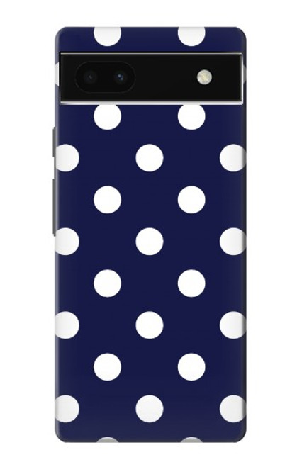 W3533 Blue Polka Dot Hülle Schutzhülle Taschen und Leder Flip für Google Pixel 6a