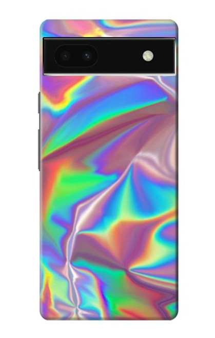 W3597 Holographic Photo Printed Hülle Schutzhülle Taschen und Leder Flip für Google Pixel 6a