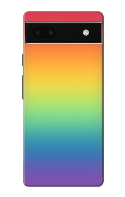 W3698 LGBT Gradient Pride Flag Hülle Schutzhülle Taschen und Leder Flip für Google Pixel 6a