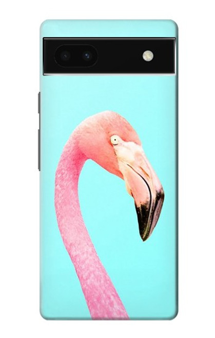 W3708 Pink Flamingo Hülle Schutzhülle Taschen und Leder Flip für Google Pixel 6a