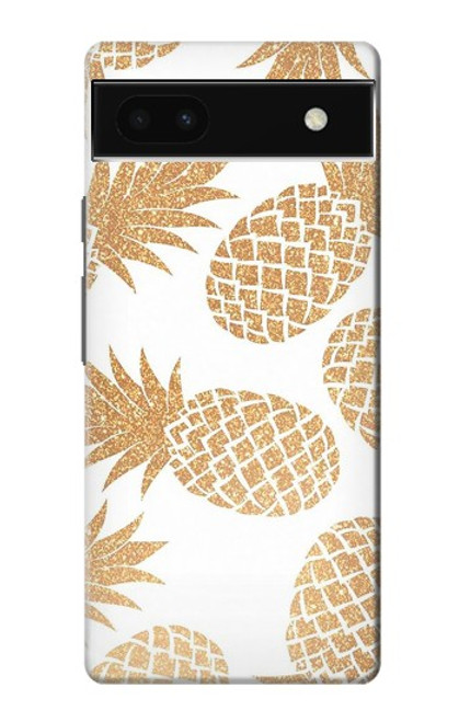 W3718 Seamless Pineapple Hülle Schutzhülle Taschen und Leder Flip für Google Pixel 6a