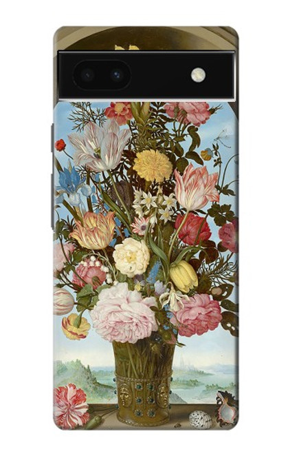 W3749 Vase of Flowers Hülle Schutzhülle Taschen und Leder Flip für Google Pixel 6a