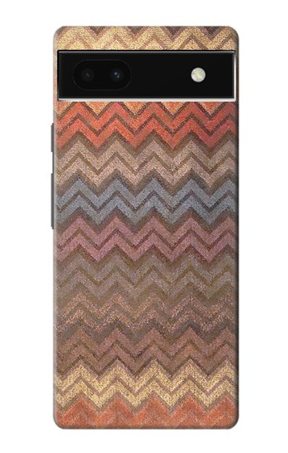 W3752 Zigzag Fabric Pattern Graphic Printed Hülle Schutzhülle Taschen und Leder Flip für Google Pixel 6a