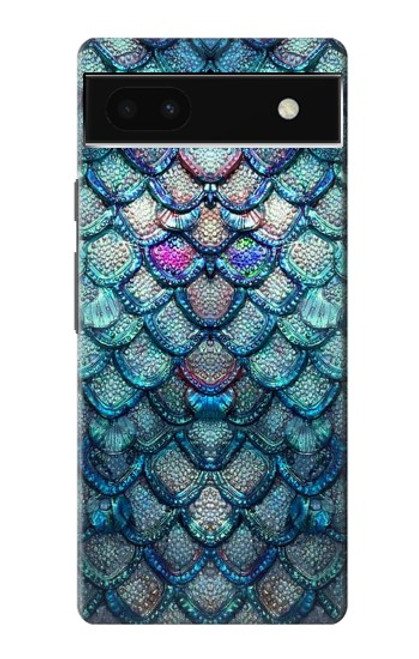 W3809 Mermaid Fish Scale Hülle Schutzhülle Taschen und Leder Flip für Google Pixel 6a