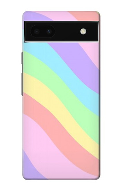 W3810 Pastel Unicorn Summer Wave Hülle Schutzhülle Taschen und Leder Flip für Google Pixel 6a