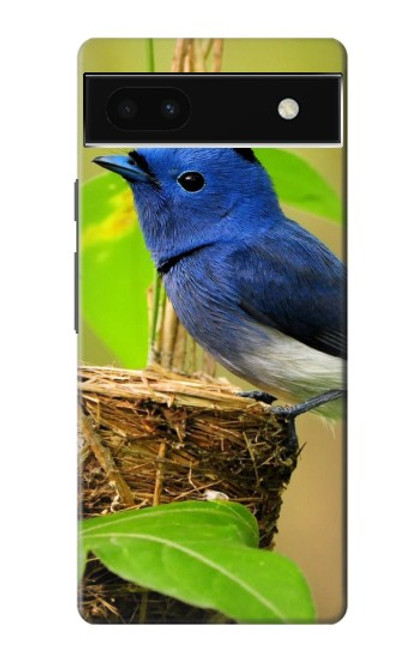 W3839 Bluebird of Happiness Blue Bird Hülle Schutzhülle Taschen und Leder Flip für Google Pixel 6a