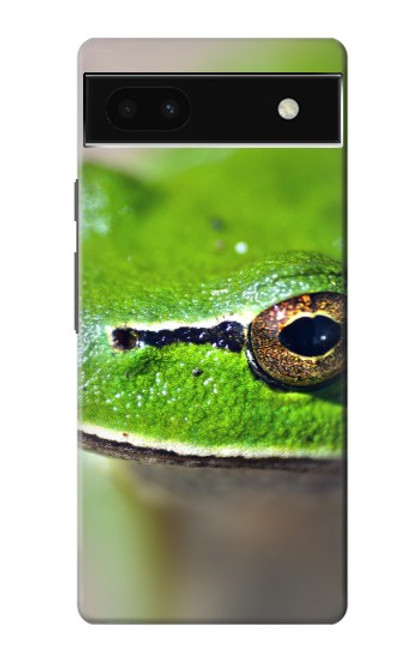 W3845 Green frog Hülle Schutzhülle Taschen und Leder Flip für Google Pixel 6a