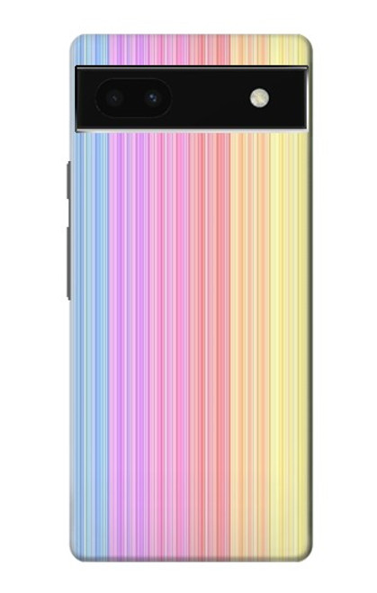 W3849 Colorful Vertical Colors Hülle Schutzhülle Taschen und Leder Flip für Google Pixel 6a