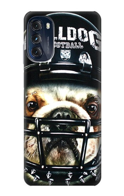 W0098 Bulldog American Football Hülle Schutzhülle Taschen und Leder Flip für Motorola Moto G (2022)