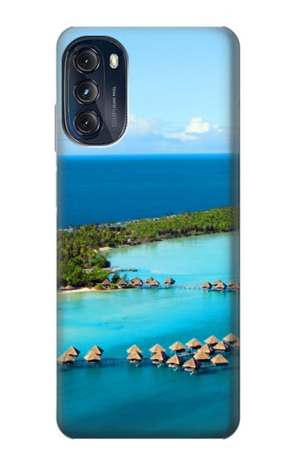 W0844 Bora Bora Island Hülle Schutzhülle Taschen und Leder Flip für Motorola Moto G (2022)