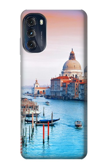 W0982 Beauty of Venice Italy Hülle Schutzhülle Taschen und Leder Flip für Motorola Moto G (2022)