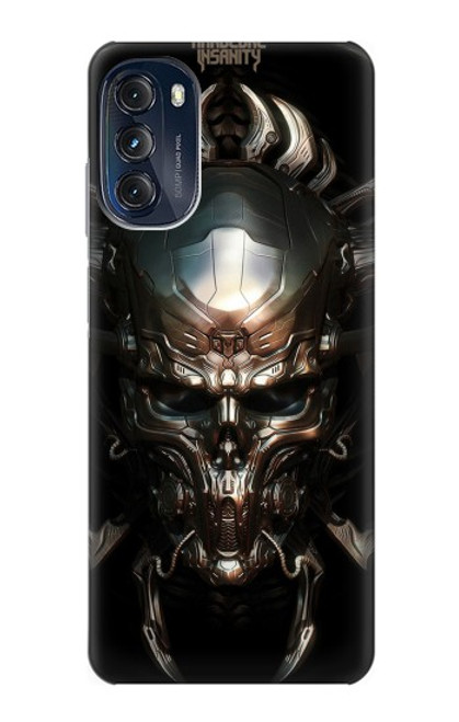 W1027 Hardcore Metal Skull Hülle Schutzhülle Taschen und Leder Flip für Motorola Moto G (2022)