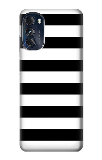 W1596 Black and White Striped Hülle Schutzhülle Taschen und Leder Flip für Motorola Moto G (2022)