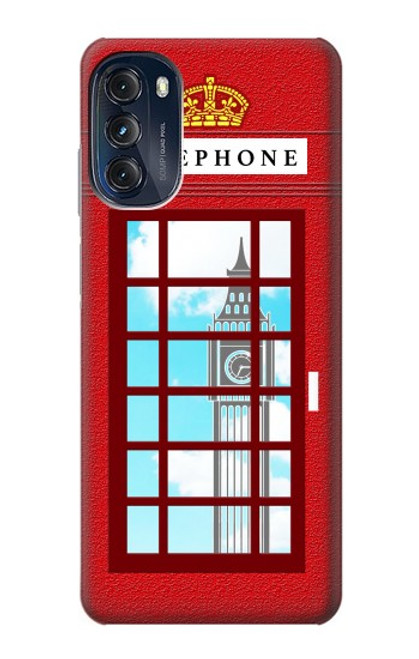 W2059 England British Telephone Box Minimalist Hülle Schutzhülle Taschen und Leder Flip für Motorola Moto G (2022)