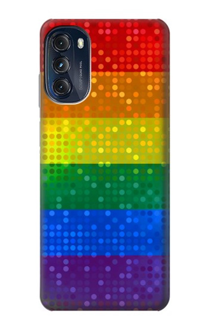W2683 Rainbow LGBT Pride Flag Hülle Schutzhülle Taschen und Leder Flip für Motorola Moto G (2022)