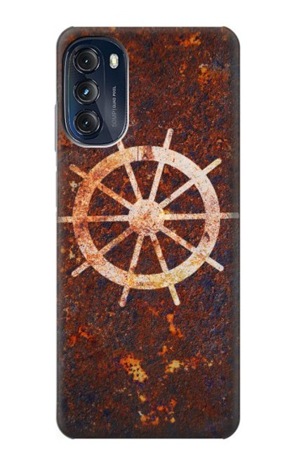 W2766 Ship Wheel Rusty Texture Hülle Schutzhülle Taschen und Leder Flip für Motorola Moto G (2022)