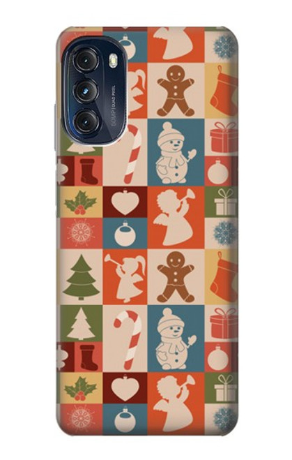 W2854 Cute Xmas Pattern Hülle Schutzhülle Taschen und Leder Flip für Motorola Moto G (2022)