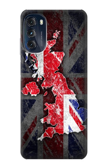 W2936 UK British Flag Map Hülle Schutzhülle Taschen und Leder Flip für Motorola Moto G (2022)