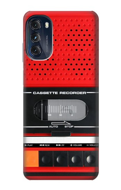 W3204 Red Cassette Recorder Graphic Hülle Schutzhülle Taschen und Leder Flip für Motorola Moto G (2022)