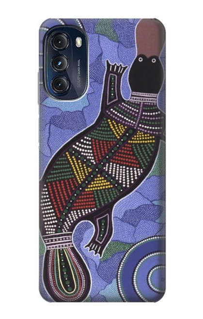 W3387 Platypus Australian Aboriginal Art Hülle Schutzhülle Taschen und Leder Flip für Motorola Moto G (2022)