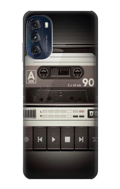 W3501 Vintage Cassette Player Hülle Schutzhülle Taschen und Leder Flip für Motorola Moto G (2022)
