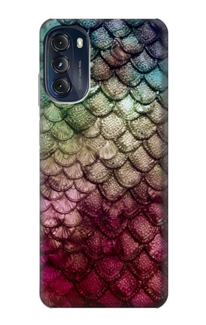 W3539 Mermaid Fish Scale Hülle Schutzhülle Taschen und Leder Flip für Motorola Moto G (2022)