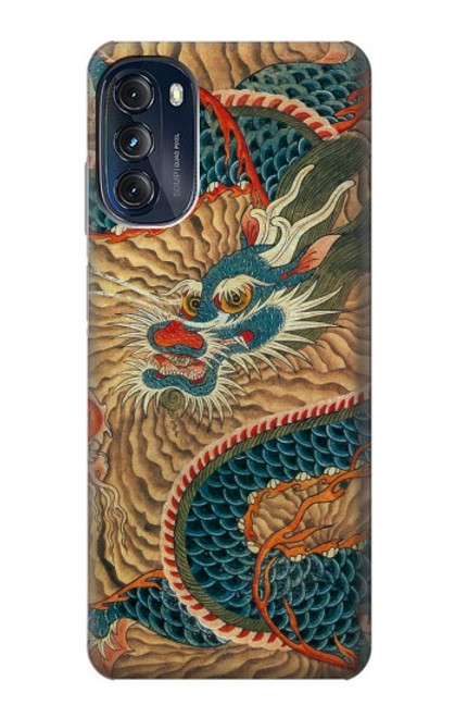 W3541 Dragon Cloud Painting Hülle Schutzhülle Taschen und Leder Flip für Motorola Moto G (2022)