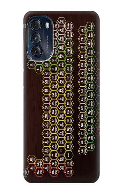 W3544 Neon Honeycomb Periodic Table Hülle Schutzhülle Taschen und Leder Flip für Motorola Moto G (2022)