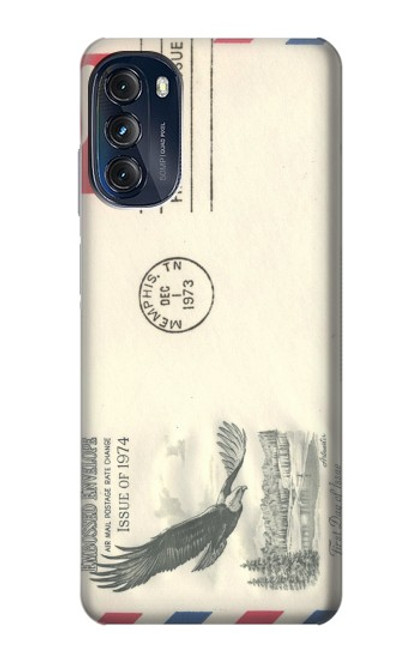 W3551 Vintage Airmail Envelope Art Hülle Schutzhülle Taschen und Leder Flip für Motorola Moto G (2022)
